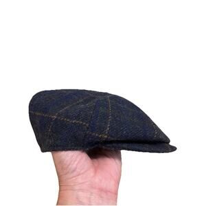 Epoch Hat Mens Medium Green Plaid Cap Fitted Wool Newsboy Ivy Style